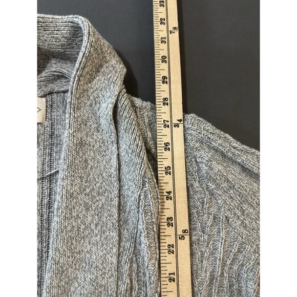 St. John’s Bay Petite Medium Women’s Gray Open Front Cottage Cardigan Sweater - Picture 9 of 10